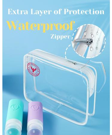 Upgrade Your Travel: Leak-Proof 5-Pack Toiletry Bottles & TSA Approved Bag - Colorful Labels Included - Buy Online on SooperMarket.com