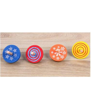 YeahiBaby Wooden Spinning Top - Traditional Colorful Wooden Toy Set for Kids (4 Pieces) - Perfect Gift for Children - Buy Online on SooperMarket.com
