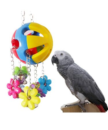 Keersi Parrot Chew Toy Ball for Pet Parrot Budgie Parakeet Cockatiel Conure Lovebird Finch Canary Cockatoo African Grey Macaw Eclectus Amazon Cage Accessories