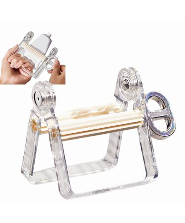 2024 Toothpaste Squeezer Roller Toothpaste Tube Squeezer Dispenser Toothpaste Holder Toothpaste Dispenser Squeezer with Swivel Handle Toothpaste Tube Squeezer (White)