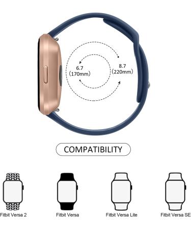 3 Pack Silicone Bands Compatible with Fitbit Versa 2 Bands for Women Men  Soft Breathable Sport Replacement Wristbands for Fitbit Versa 2 / Fitbit Versa/Versa Lite/Versa SE Black/Navy Blue/Grey - Buy Online on SooperMarket.com