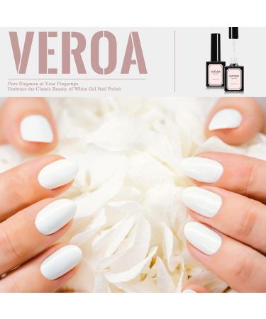 VEROA 10 lm Milky White Gel Nail Polish Colours - Soak-Off UV White Gel Polish - Long Lasting & Easy to Apply Nail Polish Gel for Salon & Home DIY  - Buy Online on SooperMarket.com