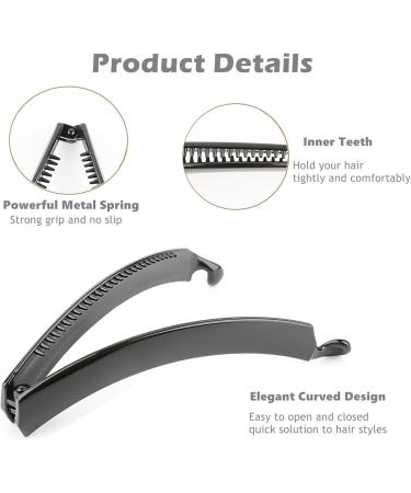 3 Pcs Banana Hair Clip Set for Women - Wave Hair Accessory in Black, Brown, Cream Amber - Buy Online on SooperMarket.com