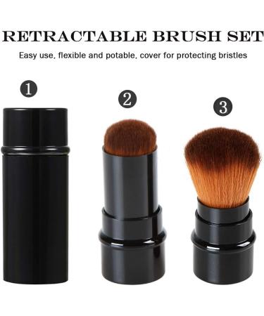 Vtrem 3PCS Kabuki Foundation Brush Retractable Red Black Brown Professional Travel Brushes Blush Foundation brush Makeup Brush Set Blush Brush Red/Black/Brown - Buy Online on SooperMarket.com