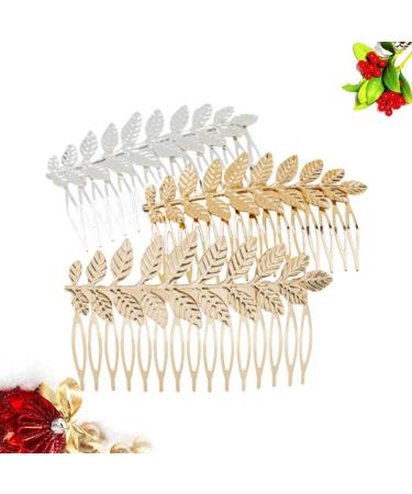 Minkissy 3-Piece Wedding Hairpin Set - Decorative Leaf Bride Accessories in Gold Silver & Rose Gold - Buy Online on SooperMarket.com
