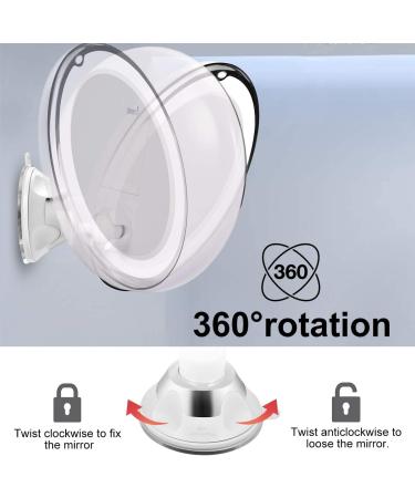 10X Magnifying Makeup Mirror with 3 Color Lighting | Suction Cup | 360 Rotation - White Medium - Buy Online on SooperMarket.com