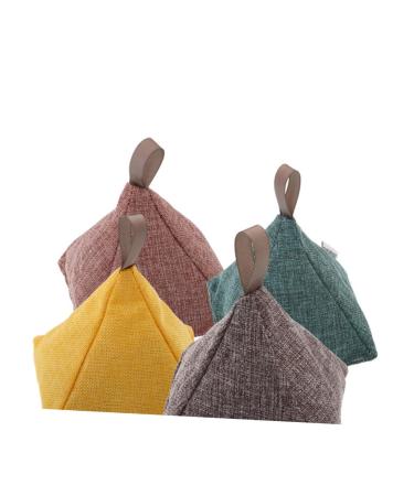 Lurrose car desodoring agent odor remover for car pyramid wooden coal bag made of sack linen coal bag made of bamboo air purification bag deodorant refresh