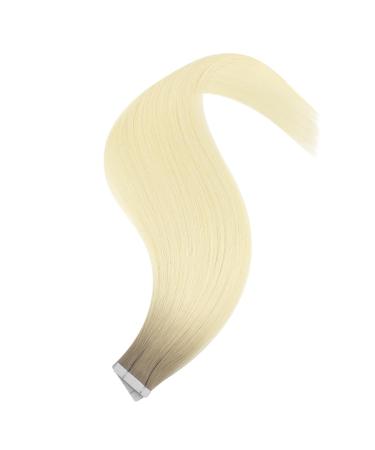 Youngsee Ombre Real Hair Tape Extensions - 45cm Light Brown to Blonde Virgin Smooth Weft 5pcs #R8T60 - Buy Online on SooperMarket.com