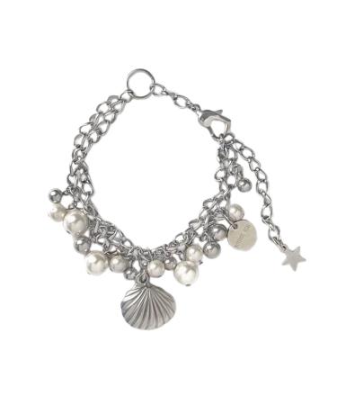 OralGos Harajuku Style Shell Pendant Bracelet Pearl Bangle Adjustable Hand Chain Jewelry Accessories for Women New Year Gift