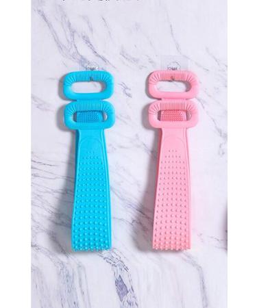 Silicone Bath Body Brush Exfoliating Back Scrubber - Easy to Clean, Eco Friendly, Long Lasting - Pink - Buy Online on SooperMarket.com