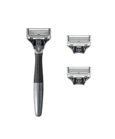 Harry's Razors for Men - Shaving Razors for Men includes a Mens Razor and 3 Razor Blade Refills (Charcoal) Charcoal 4 Piece Set