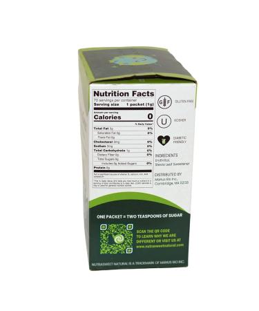 NutraSweet Natural Zero Calorie Stevia Sweetener-Natural Sugar Substitute  Sugar Like Taste  Diabetes-friendly  Keto-friendly - 70 count packets - Buy Online on SooperMarket.com