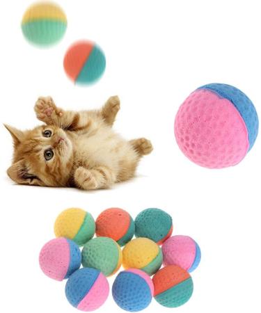 AXSWER 10 Pcs Cat Balls Soft Foam Elastic Latex Chew Ball Toy for Puppy Kitten Dogs Colorful Pet Toy - Buy Online on SooperMarket.com