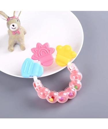 Silicone Baby Rattle Teether Gum Toy for Infants - Pink - Buy Online on SooperMarket.com