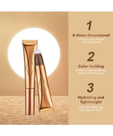 AOOWU Contour Beauty Wand - Liquid Highlighter & Matte Blush with Cushion Applicator - Buy Online on SooperMarket.com