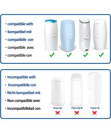 Moms Aide 4 Refill Cassettes - Compatible with Angelcare Diaper Genie & Litter Loose II | International Shipping Available - Buy Online on SooperMarket.com