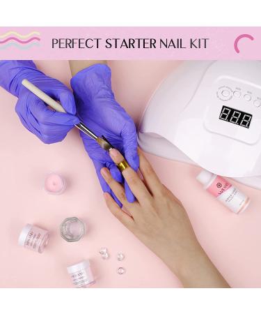 Saviland Acrylic Nail Kit - Professional Clear, Nude, and Pink Acrylic Powder and Liquid Set for Extensions, Nail Art Designs, and DIY - Beginner-Friendly A1 Acrylic Nail Set - Buy Online on SooperMarket.com