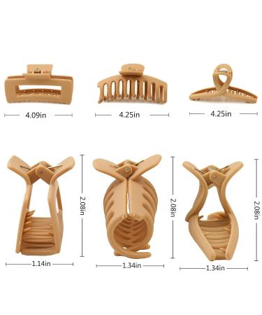 9-Count Neutral Big Hair Claw Clips for Thick Hair - Strong Hold Hair Styling Accessories for Women & Girls - Buy Online on SooperMarket.com