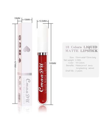 Gireatick 18 Matte Velvety Liquid Lipstick Set - Long Lasting & Waterproof Lip Stain - High Pigmented Lip Gloss Kit - Buy Online on SooperMarket.com
