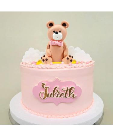 Mini Bear Cake Toppers - Gold, Pink, White Pearl Decorations for Baby Shower & Birthday Party - Teddy Bear Theme Supplies (Pink) - Buy Online on SooperMarket.com