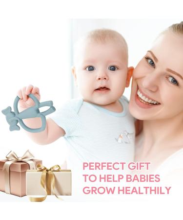 Clundoo Baby Biting Toys - Silicone Elephant & Rabbit Dental Aids for 3-24 Months - Soothe Sore Gums with Comfortable Bite Rings - Buy Online on SooperMarket.com