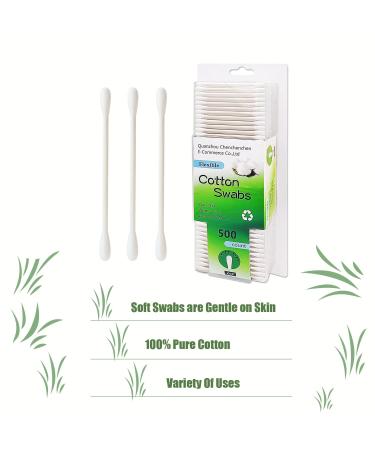 Organic Paper Cotton Swabs 500ct - Biodegradable Double Tips Cotton Buds 500pcs - Buy Online on SooperMarket.com