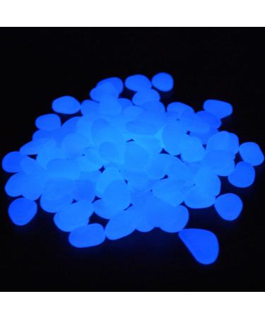 220 Pieces of Blue Fluorescent Decorative Stones for Garden Aquarium & Lawn Glow in the Dark Stones for Sidewalks Flower Beds Vases & More - Buy Online on SooperMarket.com