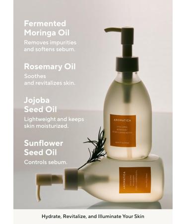 Buy AROMATICA Vitalizing Rosemary Pore Cleansing Oil 200ml - Double Cleanser & Makeup Remover for Gentle Sebum Control | International Shipping Available - Buy Online on SooperMarket.com