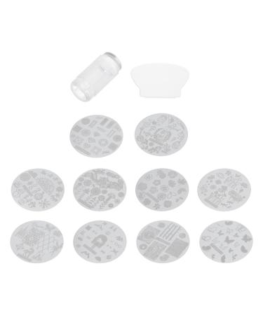 1 Set Nail Art Printing Plate Christmas Nail Stencils Snowman Nail Snowflake Nail Manicure Halloween Nail Stickers Nail Diy Decor Printing Mold Household Stainless Steel Metal Nail