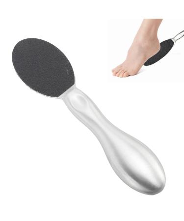Foot File Callus Remover Scrubber Stainless Steel Dead Skin Scraper Double Sided Ergonomic Foot Rasp Pedicure Tool 10 Replaceable Sandpaper
