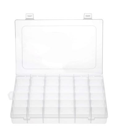 Gospire 36 Grids Clear Plastic Jewelry Box Organizer Storage Container with Removable Dividers (36 Grids - Clear)