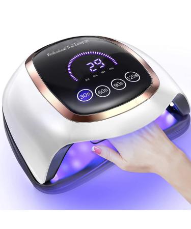 Naxbey UV for gel nails 168W LED lamp nails with a large 7.5-inch LCD touchscreen/4 timer settings/car sensor professional nail lamp for beginners make home salon 2