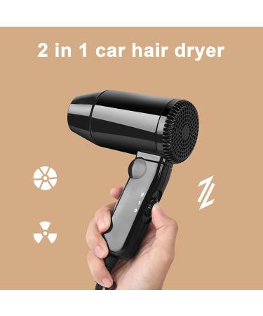 Compact Travel Hair Dryers Professional Car Blow Dryer 12V Hair Styling Blowout Fast Drying Heating Tool with Constant Temperature Hair Designing Travel Essentialls for Girls Boys Outdoor Trips - Buy Online on SooperMarket.com