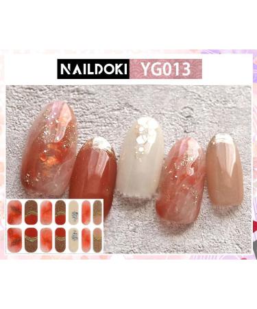NAILDOKI Nail Stickers 8 Sheets x 14 Pieces - Self-Adhesive Gel Nail Wraps for Women & Girls | Nail Polish Strips & Art Decals C3-20 - Buy Online on SooperMarket.com