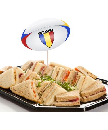Romania Flag Rugby Ball Food & Cupcake Picks Toppers Party Decorations (14 Pack) - Buy Online on SooperMarket.com