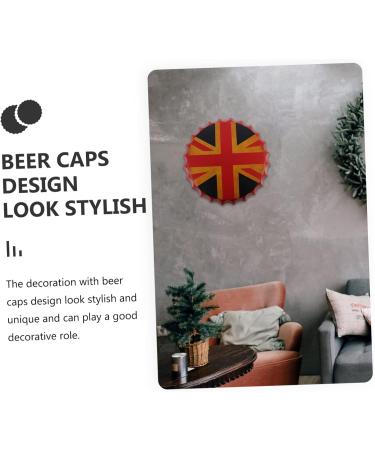KICHOUSE Beer Cap Pendant USA Flags Vintage Metal Signs Cafe Beer Bar Sign Wall Decoration Household Beer Can 36X36X4CM British Flag Pattern - Buy Online on SooperMarket.com