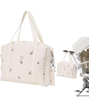 NewDVMMSS Soft Cotton Diaper Bag Carrier | Embroidered Children's Room Storage & Toy Organizer for Travel - Buy Online on SooperMarket.com