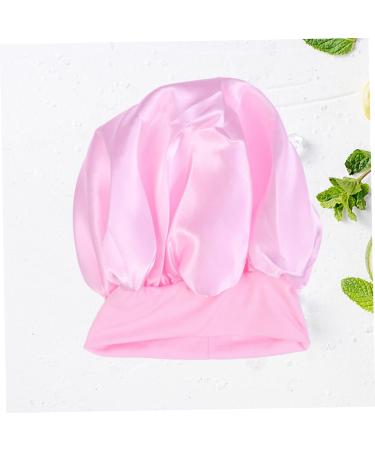 Silky Satin Sleep Cap for Curly Hair | Wide Side Bonnet Shower Cap | Pink | 1pc - Buy Online on SooperMarket.com