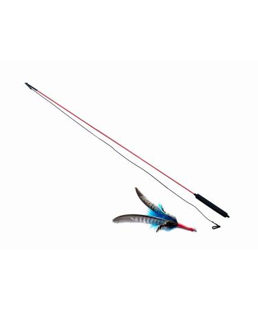 PurrSuit Feather Spinning Cat Toy LONG Safer Clip UK made 100cm Wand