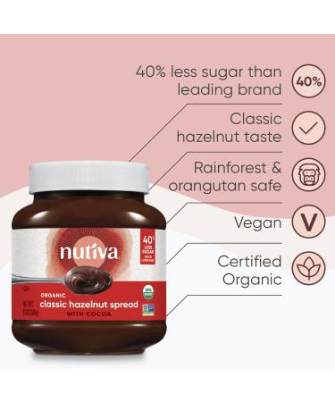 Nutiva Organic Hazelnut Spread Classic - 13 oz (369 g) | Vegan & Gluten-Free - Buy Online on SooperMarket.com