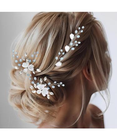 Handcess Wedding Hair Needles & Rhinestone Flower Clips - 5-Piece Bridal Accessories for Women and Girls - Buy Online on SooperMarket.com