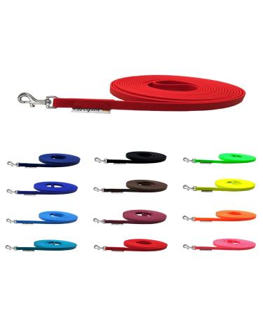 Drag line biothane dog leash small dogs 9mm 3m / 5m / 10m / 15m dog leash Bothane (1m without hand loop red) 1m without hand loop red