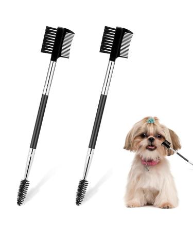2 pieces of tear stain removal kamm dog tear stain remover comb double -sided dog eye comb brush brush for removal of crusts and mucus