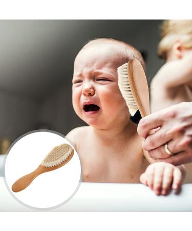 Kisangel Comb Cap Massaging Toddler Hair Brush - Natural Bristles, Wooden Massager for Kids - Perfect Gift for Baby Registry - Buy Online on SooperMarket.com