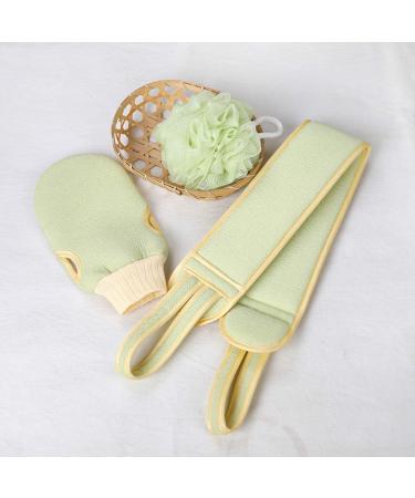 Buy Cabilock Exfoliating Loofah Sponge Set - Shower Balls Mitts & Back Sponge for Smooth Skin - Light Green - Buy Online on SooperMarket.com