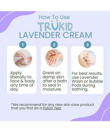 TruKid Lavender Skin Cream for Kids - Natural Hydrating Moisturizer with Shea Butter & Vitamin E - 3.4oz - Buy Online on SooperMarket.com