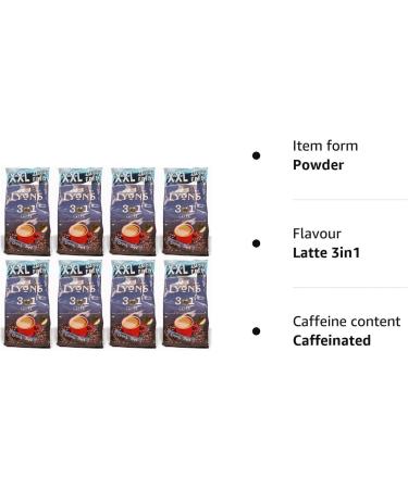 Lyons Premium Instant Coffee Bag Sachets | FabFinds Assorted Gift Mug (Latte 3in1 8X 24Sachets) - Buy Online on SooperMarket.com