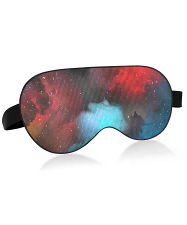 Haskirky Light Blocking Eye Mask Breathable and Adjustable Adult Men and Women Travel on Business Trips Yoga Meditation Light Smooth Comfortable Eye Mask Office Deep Sleep Goodies Watercolor Galaxy