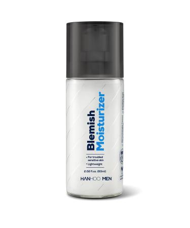 HANHOO Men's Blemish Moisturizer | Hyaluronic Acid Bamboo Zinc | Quick Absorbing Pore Minimizing Hydrating Moisturizer for Acne Prone Skin (2.02 fl oz)