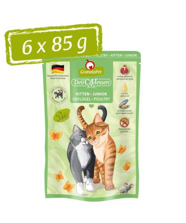 Granapet Delicatessen kitten / junior poultry 6 x 85 g wet food for cats cat food for gourmets food without cereals & without sugar additives kitten / junior poultry 85 g (6 Pack)
